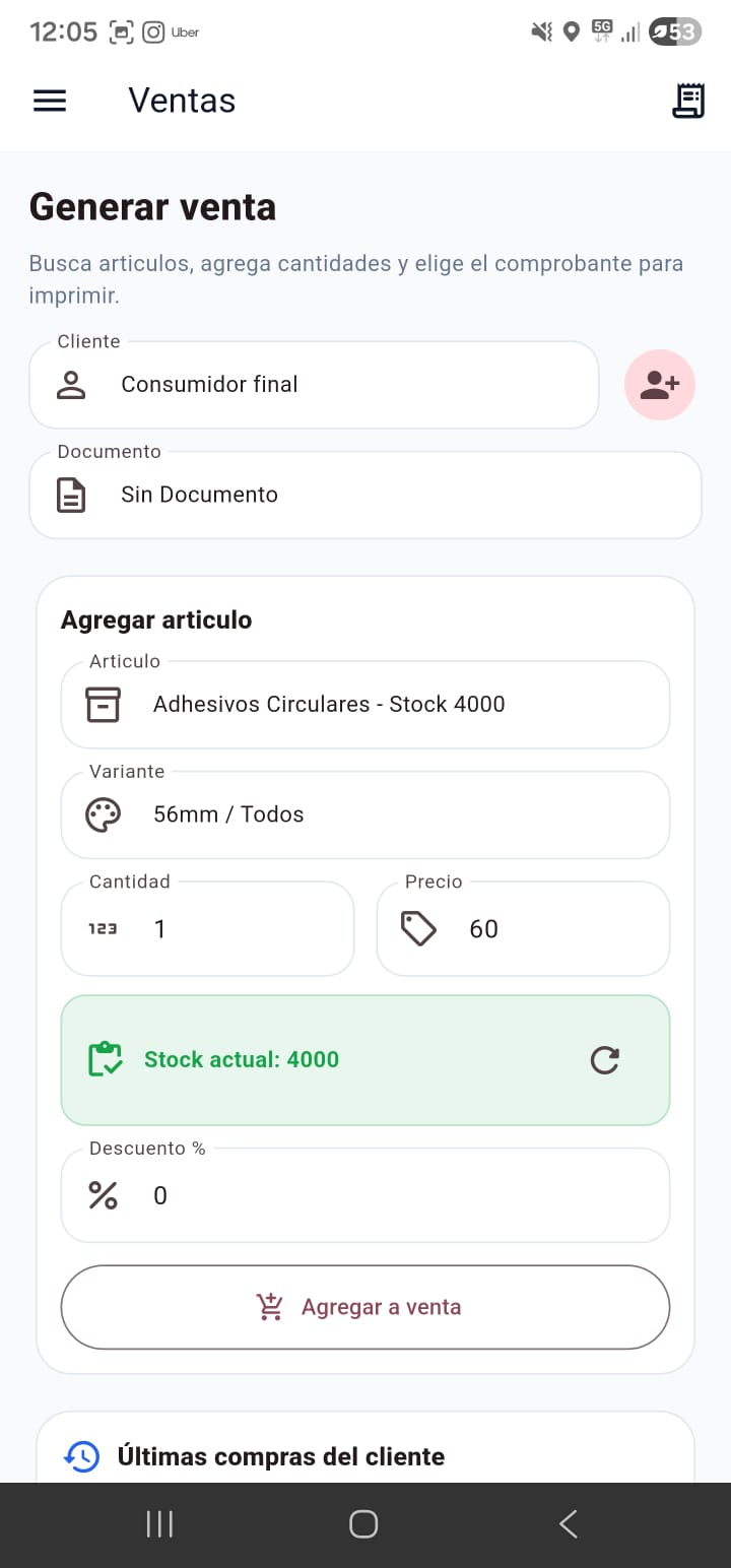 POS de venta real en ZEN Mobile